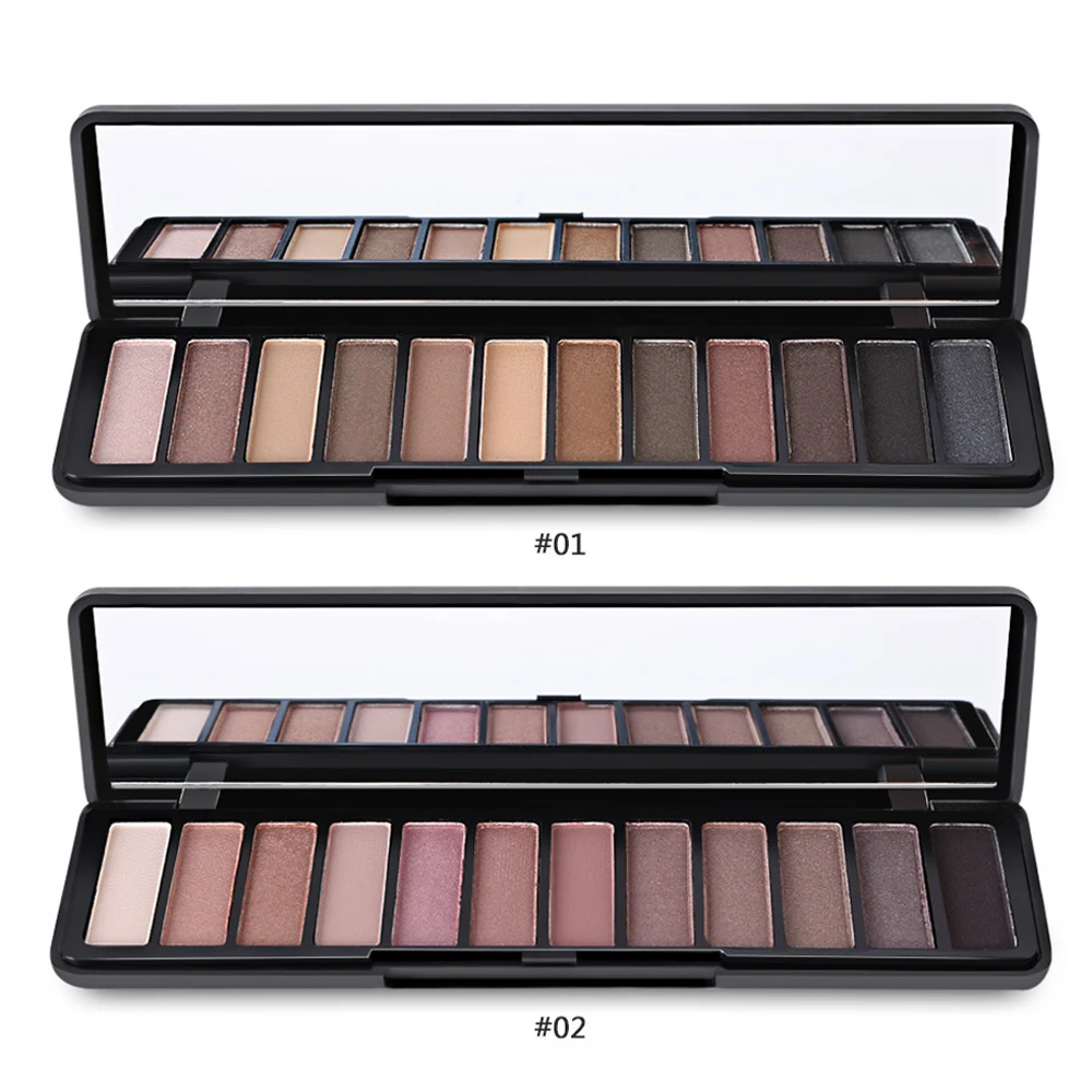 12 Color Matte Eyeshadow Palette Make up Shimmer Natural Easy to Eye Shadow Set Cosmetics With Mirror |