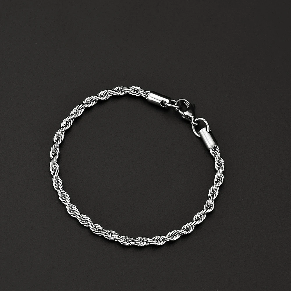 Цепочка Из Нержавеющей Стали 316L с закрученными звеньями и браслет | Украшения