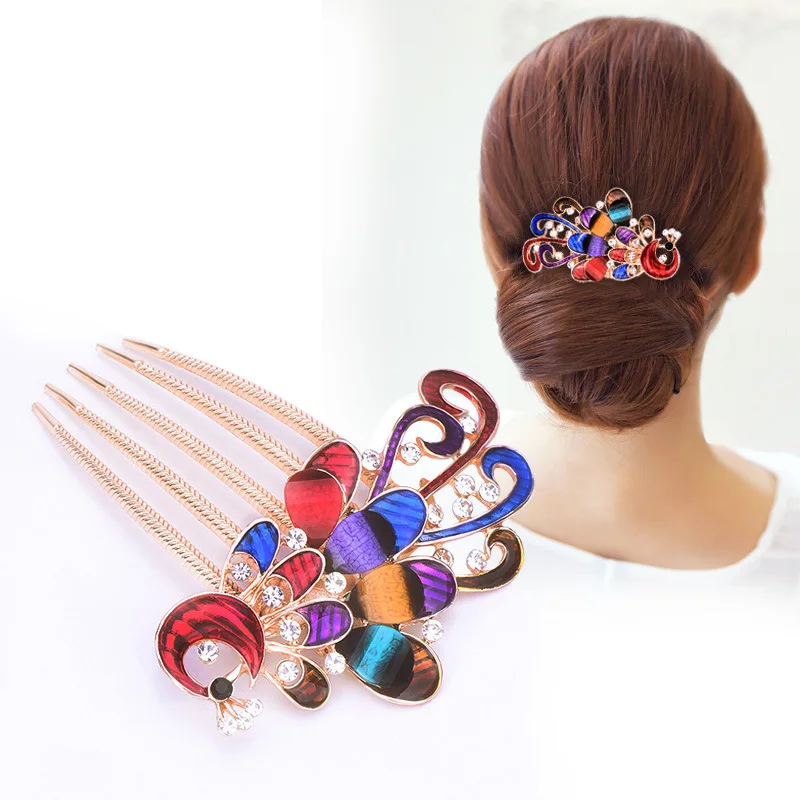 

Pearl Hair Clip Rainbow pin Princess Comb Holder Accessories Simple Dish ball Ball Headdress