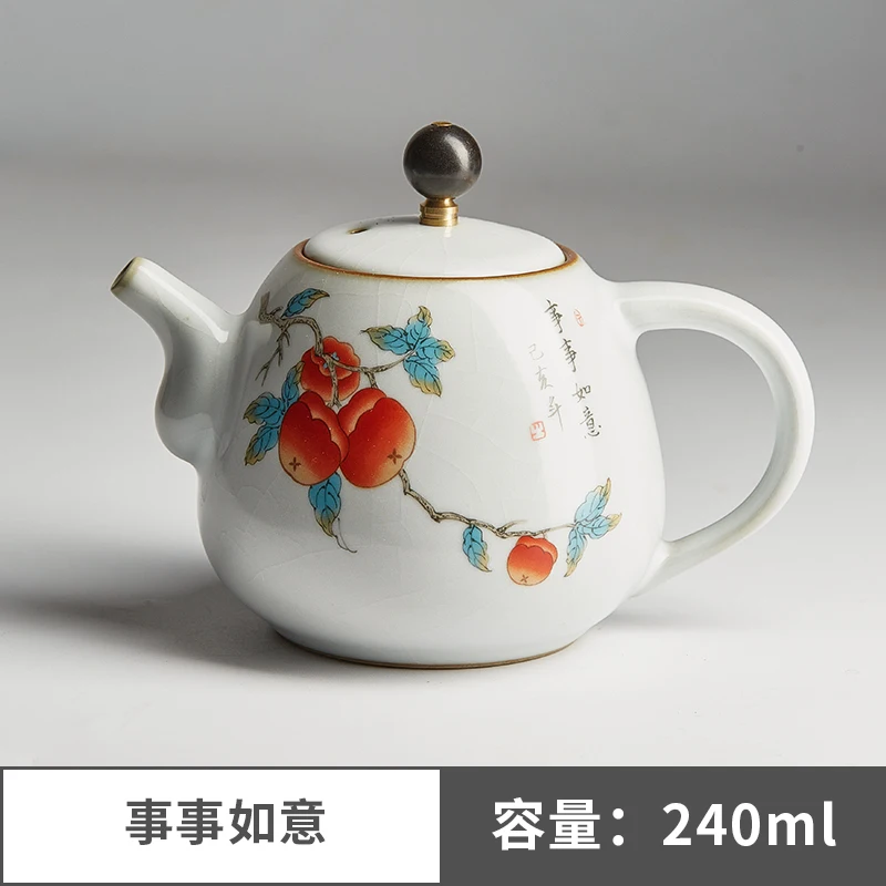 

Ceramic Vintage Teapots Chinese Kettle Handmade with Filter Sencha Tea Ornament Teapots Teteras De Te Kitchen Products DB60CH