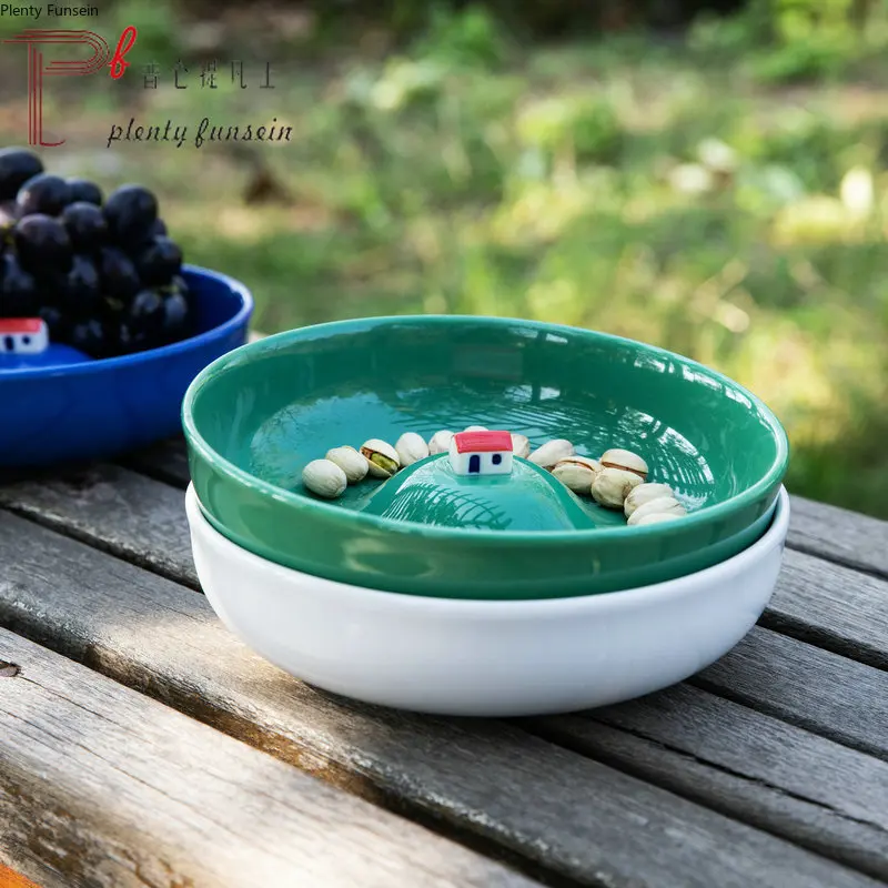 Керамическая домашняя миска теплая Домашняя абстрактная тарелка креативная