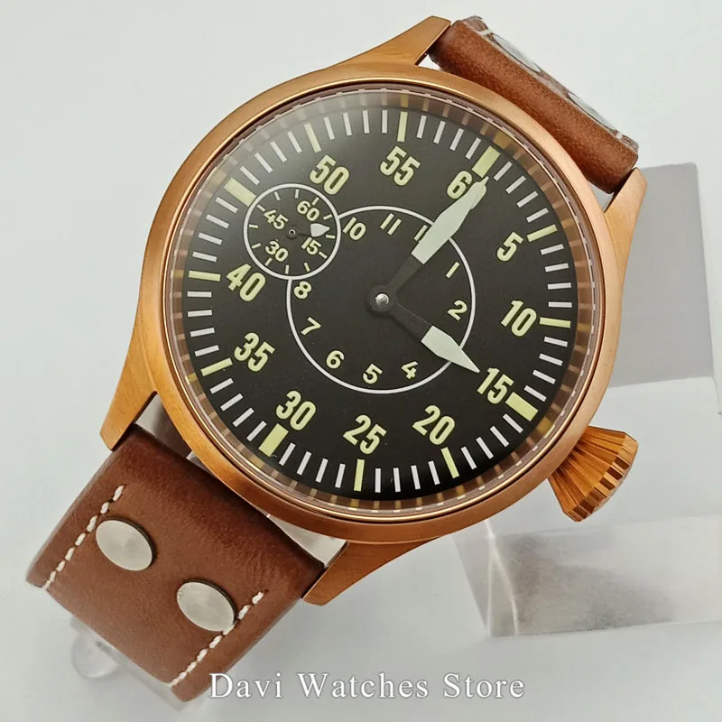 Мужские наручные часы с черным циферблатом и сапфировым стеклом 43 мм|Мужские