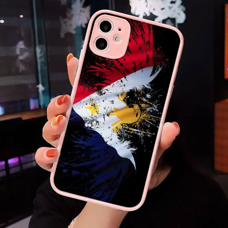 

Philippines flag Phone Cases Matte transparent For Pink iPhone 12 Mini 11 Pro XR XS Max 7 8 Plus X Back Cover