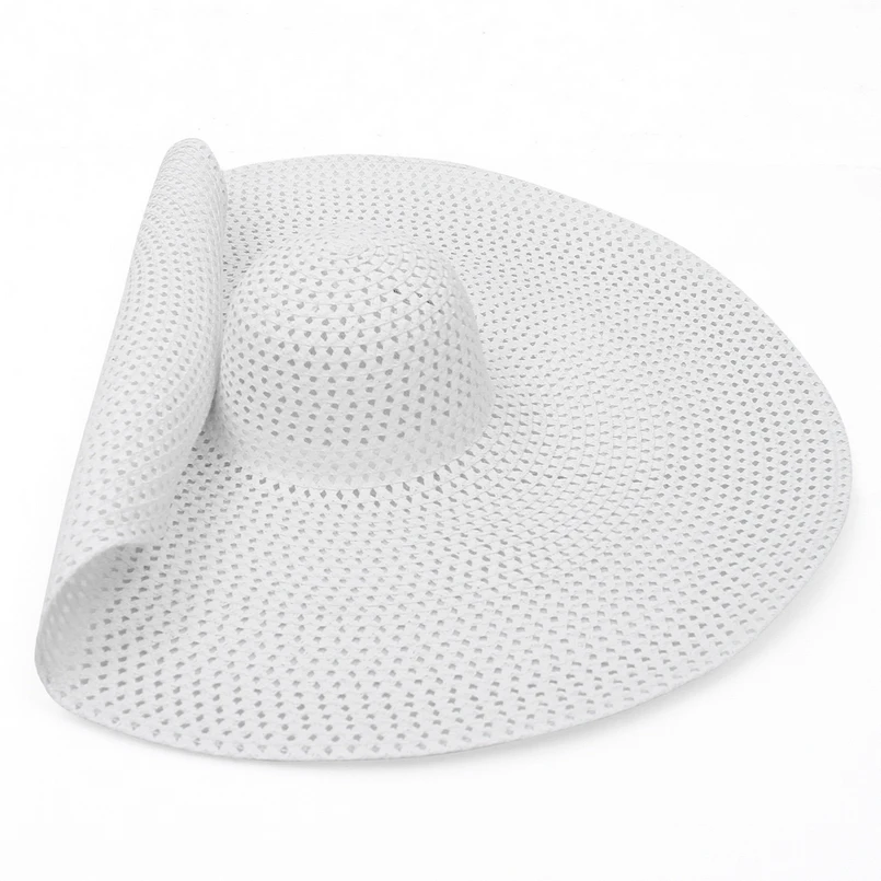 GEMVIE-sombrero de paja de gran tamaño para mujer, sombrero empaquetable de ala ancha, para el sol y la playa, verano, 2020