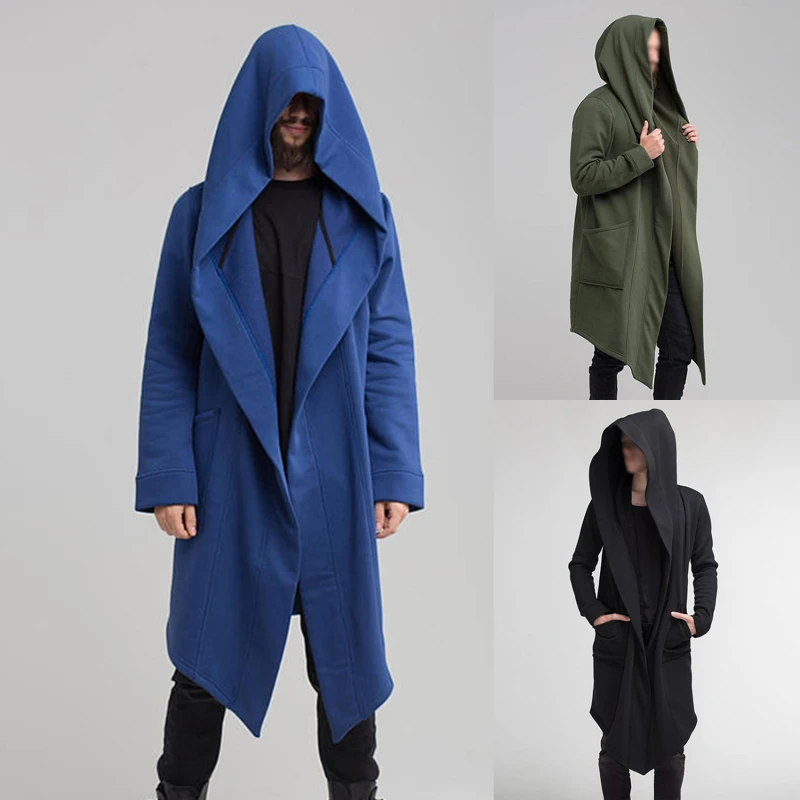 

2022 Men Hooded Sweatshirts Black Hip Hop Mantle Hoodies Fashion Jacket long Sleeves Cloak Coats Outwear Hot Sale