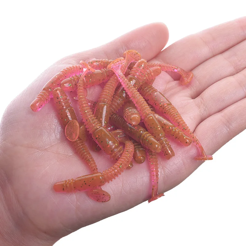 16pcs/Lot Fishy Smell Worm Fishing Soft Lures 5cm 1g Bass Carp Silicone With Salt Artificial Baits Wobbler Swimbait Pesca Tackle