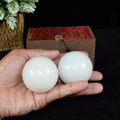 1 pair handball Подарок ручной шар фэн-шуй натуральные камни сибин и Бянь Baoding ручные мячики китайские упражнения для здоровья мячик для снятия стресса с Подарочная деревянная коробка - Цвет: 1 pair handball