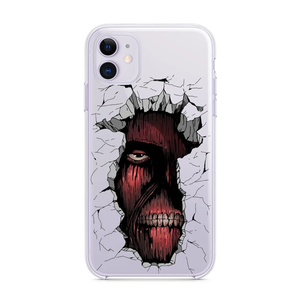 

Anime Cartoon Attack on Titan Clear Soft TPU Phone Cases For iPhone 11 12 Pro Max X Xs Max Xr 6s 7 8 Plus SE Mini Silicone Cover