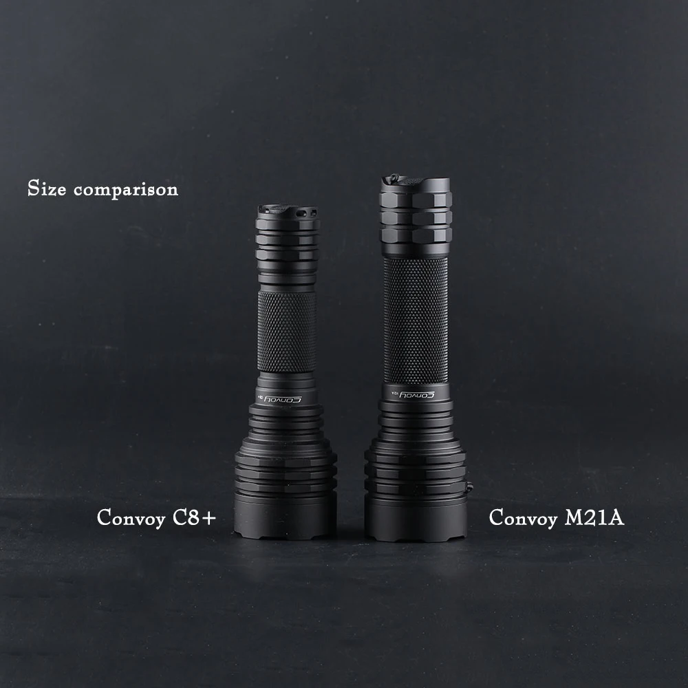 Самый мощный светодиодный фонарик Convoy M21A с Luminus SST40 21700 лм черный портативный