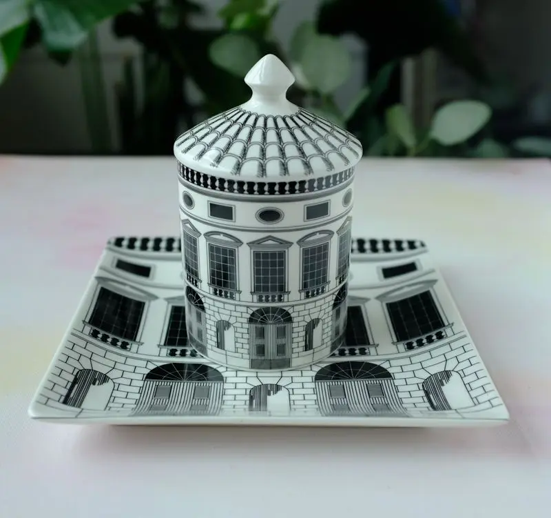 Классические художественные черно-белые керамические тарелки для художников