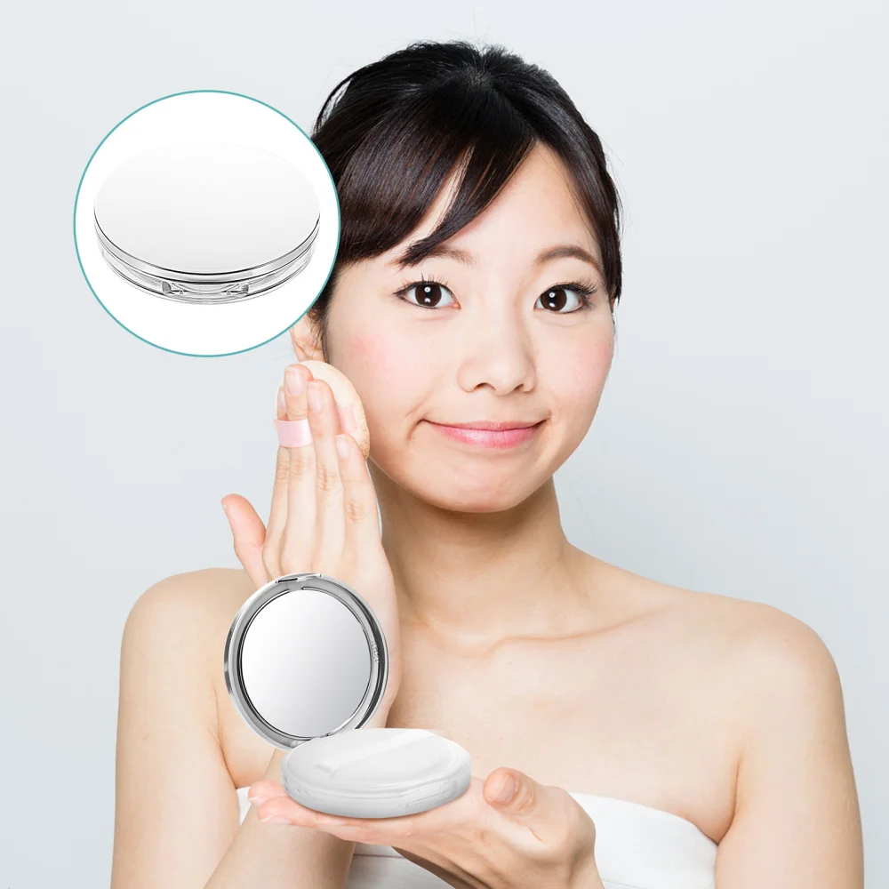 

2pcs Empty Makeup Loose Powder Container Foundation Box with 2pcs Puffs