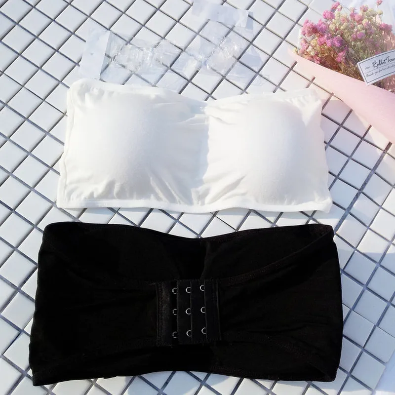 Женский хлопковый бюстгальтер без бретелек на косточках с чашкой 1/2 задней