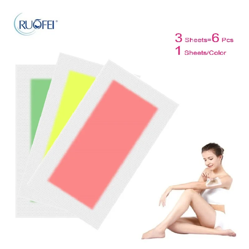 3 листов = 6 шт. удаления волос Двусторонняя депиляции Красота Эпилятор Восковая