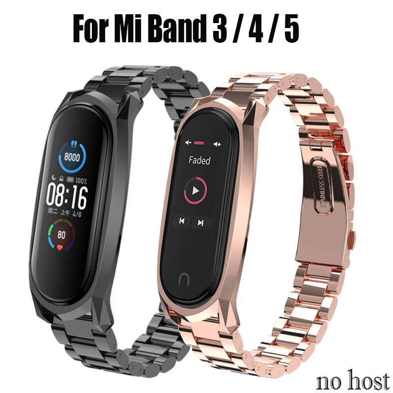 Для Xiaomi Mi Band 5 металлический ремешок безвинтовая нержавеющая сталь для band 3 4