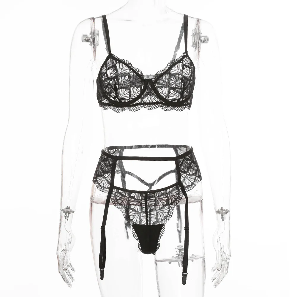 

Women Sexy Lace Lingerie Bra Set Transparent Erotic Bra Thong Exotic Apparel Lenceria Femenina Push Up Bikini Underwear Suit