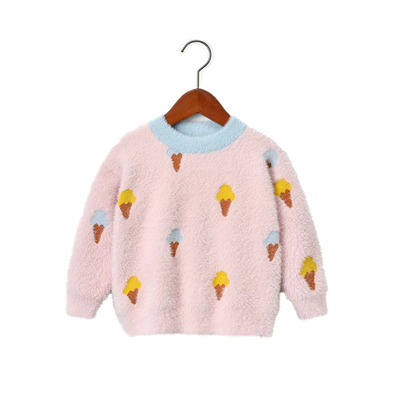 Детский свитер для девочек, зимний теплый вязаный плотный пуловер с круглым вырезом, шерстяной свитер с имитацией водного бархата, 2019 от AliExpress RU&CIS NEW