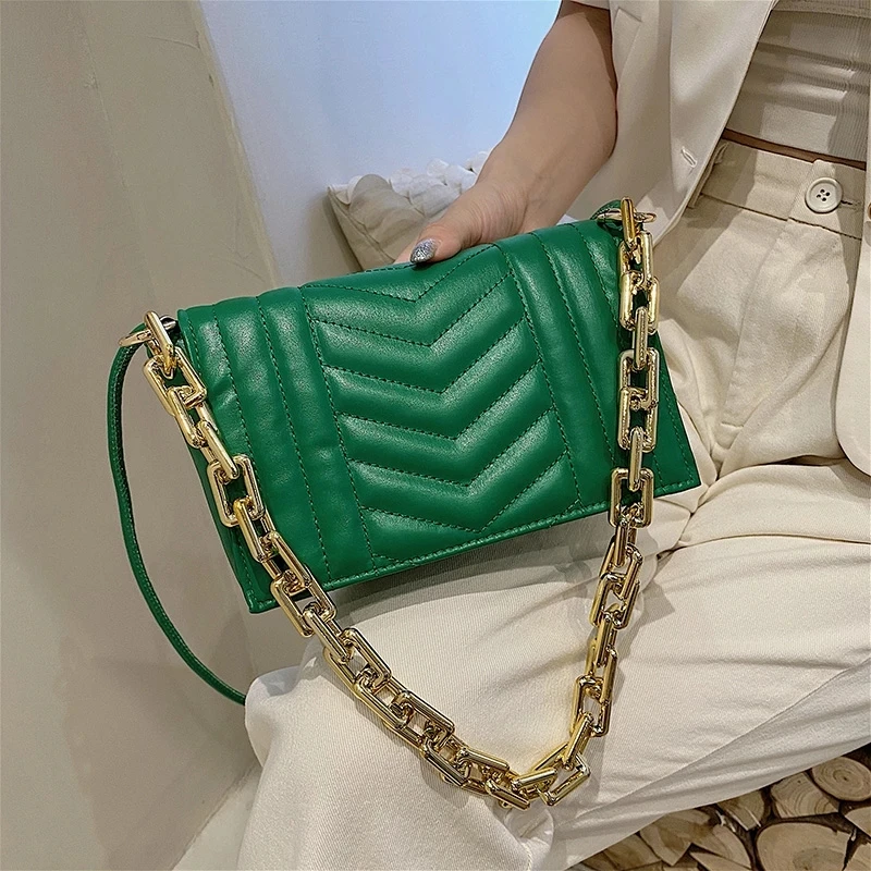 

Fashion Gold Chain Messenger Crossbody Bags Women 2021 High Quality New Brand Design Travel Ladies Shoulder Bags Purses Hanbags