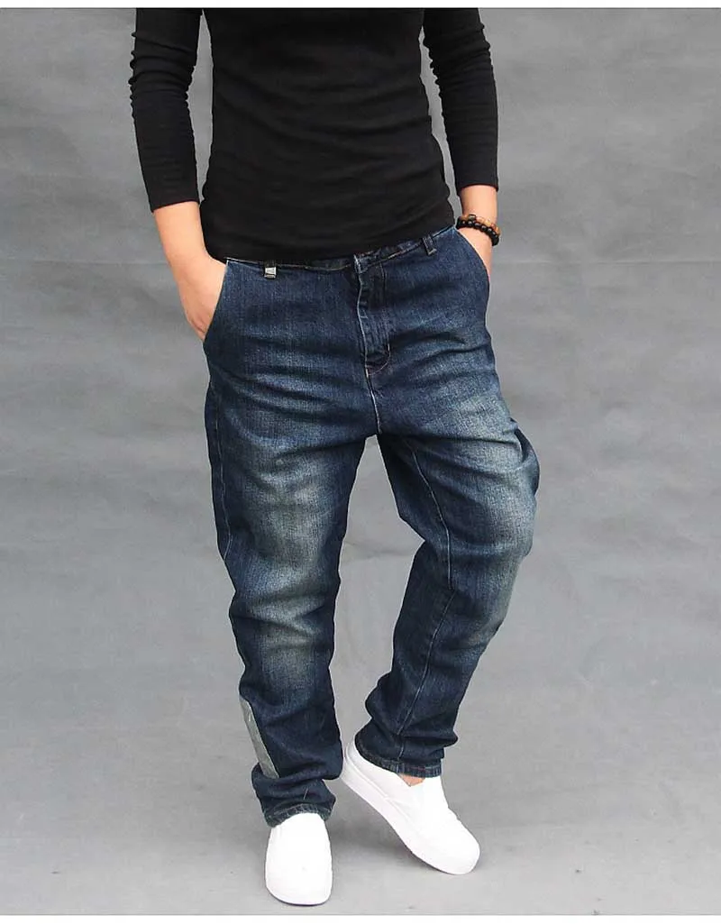 4 сезона шаровары мужские повседневные Свободные мешковатые джинсовые брюки