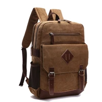 mens large vintage canvas backpack for men canvas bookpack fits most 15 6 inches laptop school laptop bag hiking travel rucksack