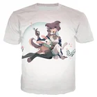 Футболка Мужскаяженская с рисунком аниме BEASTARS, повседневный топ в японском стиле комиксов с объемным рисунком животных, летняя уличная одежда, оверсайз