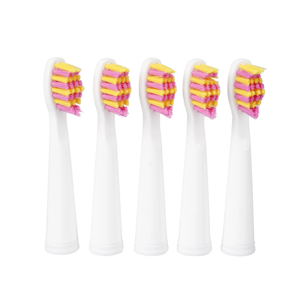 5pcs brushhead pink SEAGO Electric Toothbrush with 1 Replacement Brush Heads Battery Sonic Teeth Brush Deep Cleaning Included Soft-bristle SG503 - Цвет: 5pcs brushhead pink
