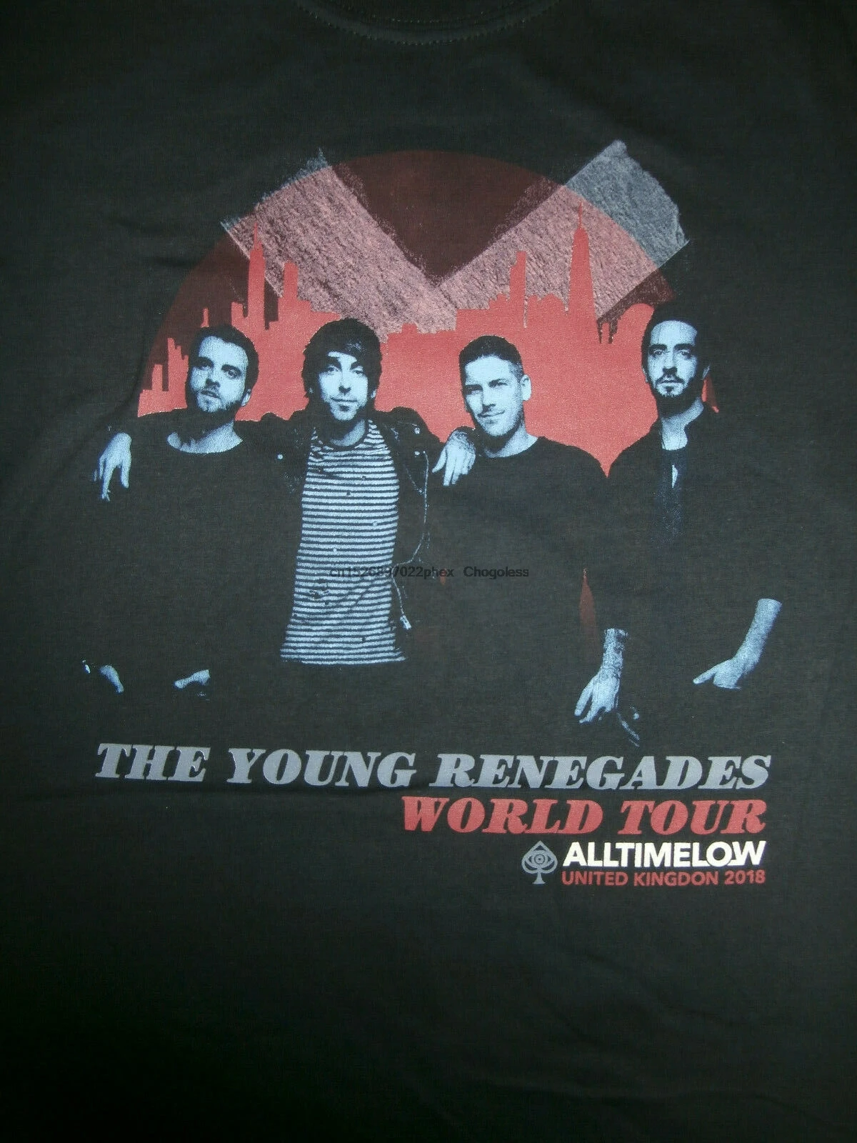Футболка ALL TIME LOW Young Renegades World Tour UK 2018 Официальная футболка с вышивкой|Мужские