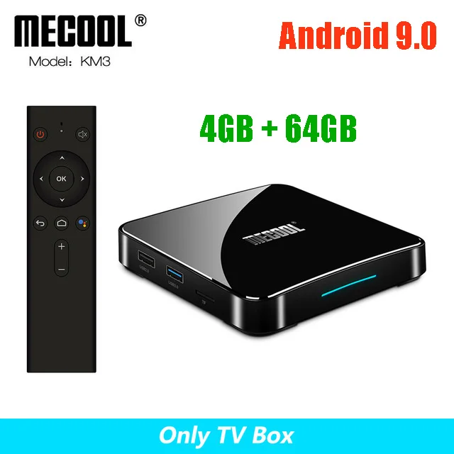 4GB64GB ТВ-приставка MECOOL KM3 A Android 9,0 2,4G/5G Dual Wifi Amlogic S905X2 100M LAN 4 Гб ram 64 Гб 128 ГБ EMMC tv box KM9 Pro 4 ГБ 32 ГБ - Цвет: 4GB64GB