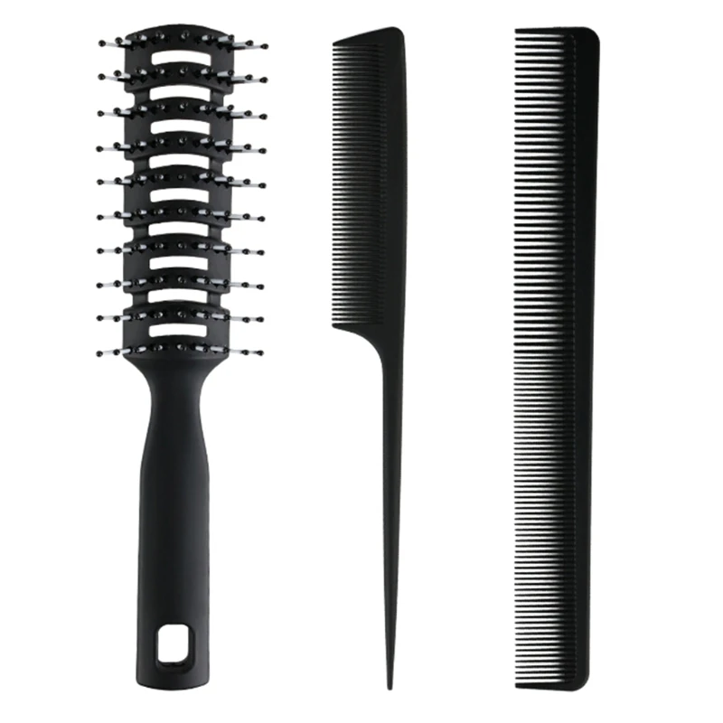 

3pcs Professional Vented Hair Brush Comb Anti-Static Scalp Massage Wet Dry Hairs Combs Hairdressing Styling Tools for Salon Home