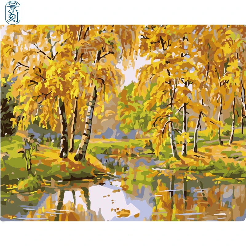 Цвет дерева. 40x50 см, живопись по номерам, сделай сам, настенное искусство, украшение гостиной, пейзаж, фигура, животное, цветок, мультфильм - Цвет: FE438