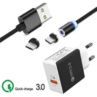 Магнитный зарядный кабель Micro USB Oppo F7 K1 QC 3,0, адаптер быстрой зарядки для Samsung galaxy A3 A5 A7 2016 J5 J7 Neo S6 S7 Edge A10