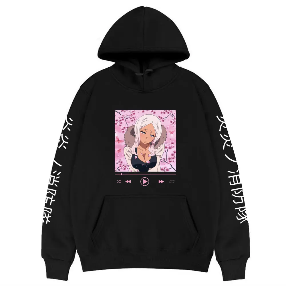 

Hot Japan Anime Fire Brigade of Flames Hoody Sweatshirt Oversized Mens Hoodies Princess Huohua Pattern Clothes Fire Force Hoodie