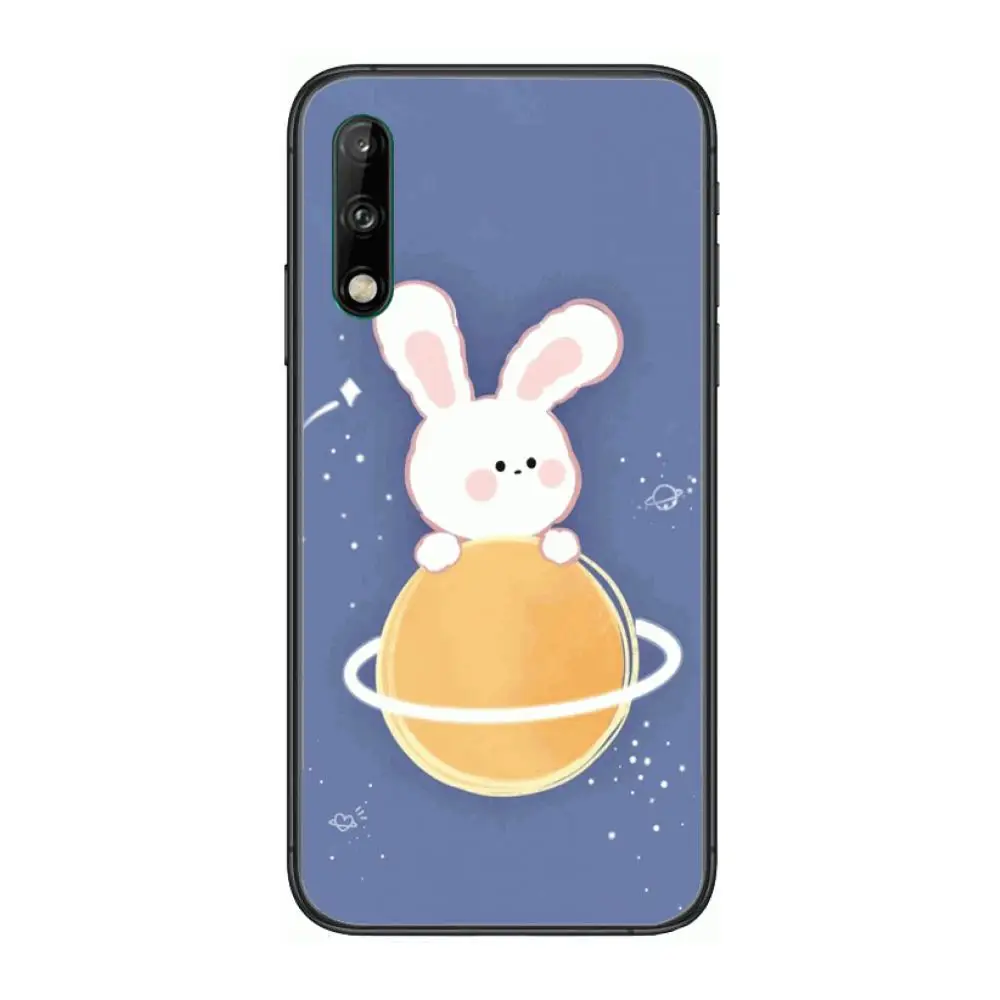 

Girls and animals Clear Phone Case For Huawei Y 5 6 7 8 9 A P S Pro 2020 2019 Black Etui Coque Hoesjes Comic Fashion