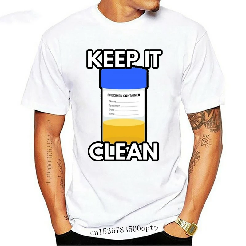 

Футболка мужская с принтом «Keep It Clean», Повседневная Базовая тенниска с короткими рукавами, забавная майка, лето