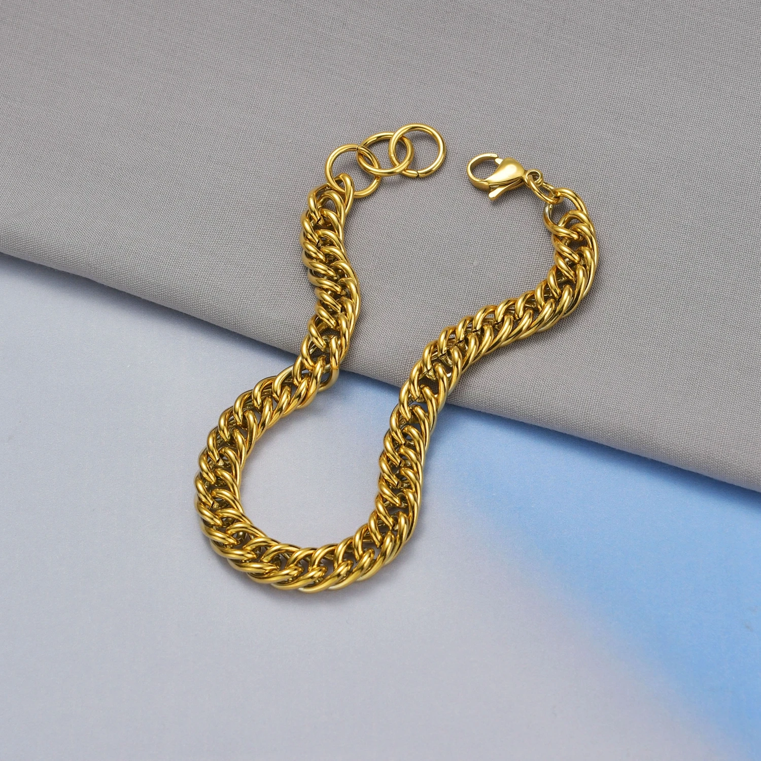 Браслеты-цепочки из кубинской панцирной цепи для мужчин и женщин