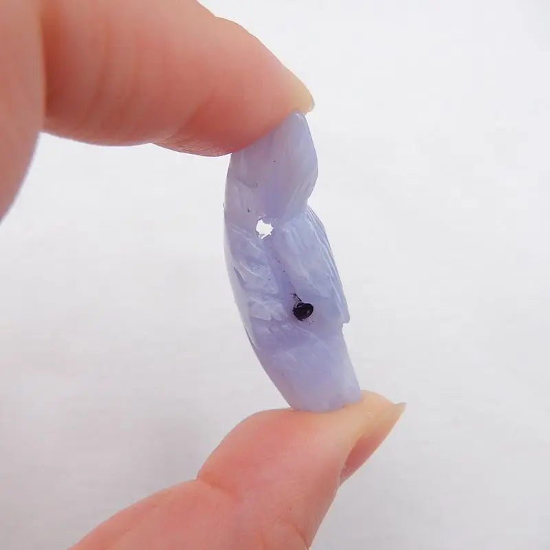 Ручная работа натуральный голубой кружевной Агат резная подвеска в виде волчьей