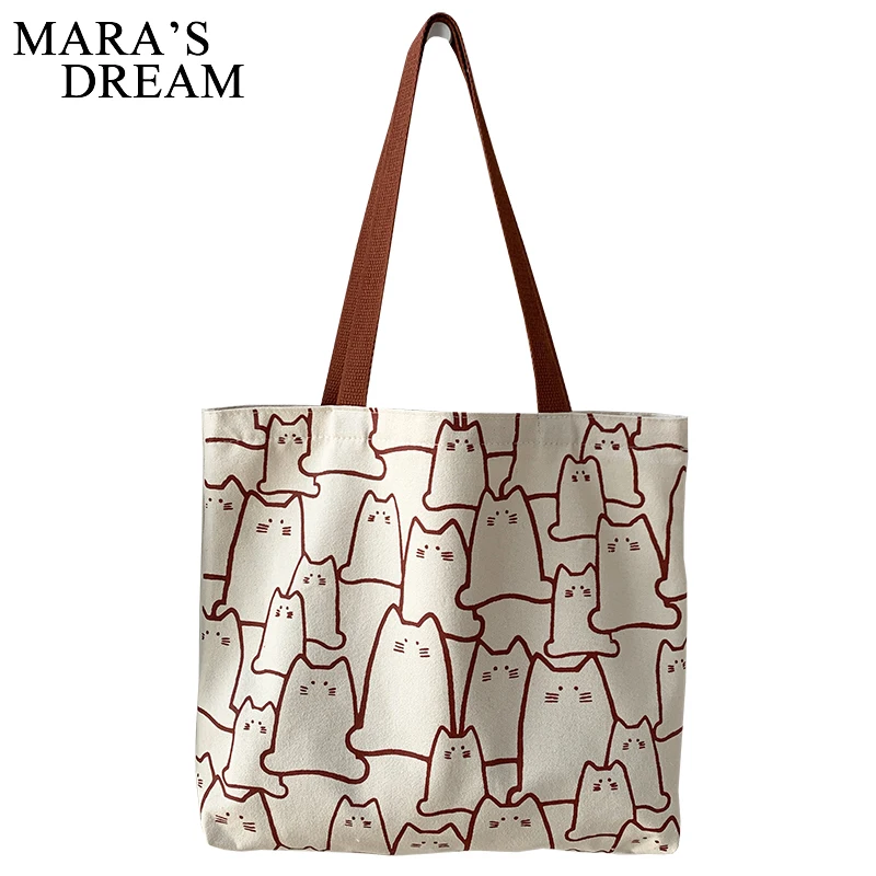 

Mara's Dream New Fashion Korean Style INS Canvas large Female Versatile Student Shoulder Bag Soft Girl Cute Portable Bag Couples