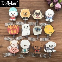 lovely cat dog chick retractable badge reel student nurse exhibition id name card badge holder office supplies