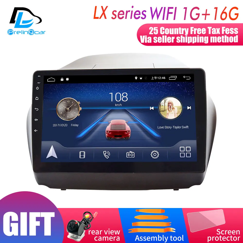 LX player 1G16G 4G Lte Android 9,0 Автомобильная Мультимедийная навигационная система gps dvd-плеер для hyundai IX35 2011- года ips экран Радио стерео - Цвет: LX player 1G16G
