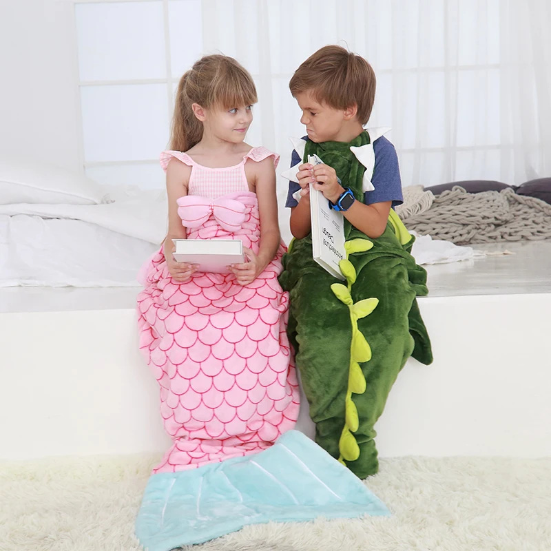 

Nap Sleeping Bag Soft Fleece Shark Mermaid Tail Blanket Children Sleeping Sack Blanket Kids Mermaid Blanket Sleep Sack