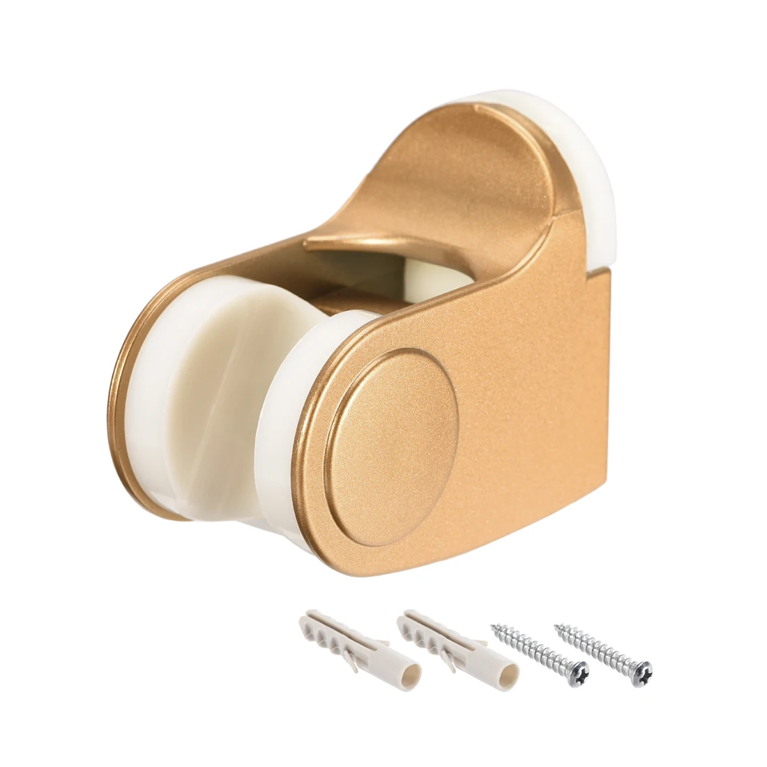 

uxcell Shower Head Holder Adjustable ABS Wall Mount Handheld Shower Bracket Gold Tone 70x58x40mm
