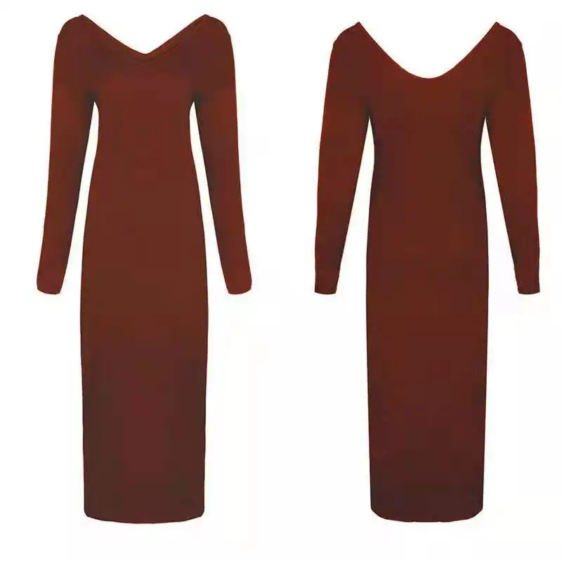 

Hot style sexy round neck long sleeve dress
