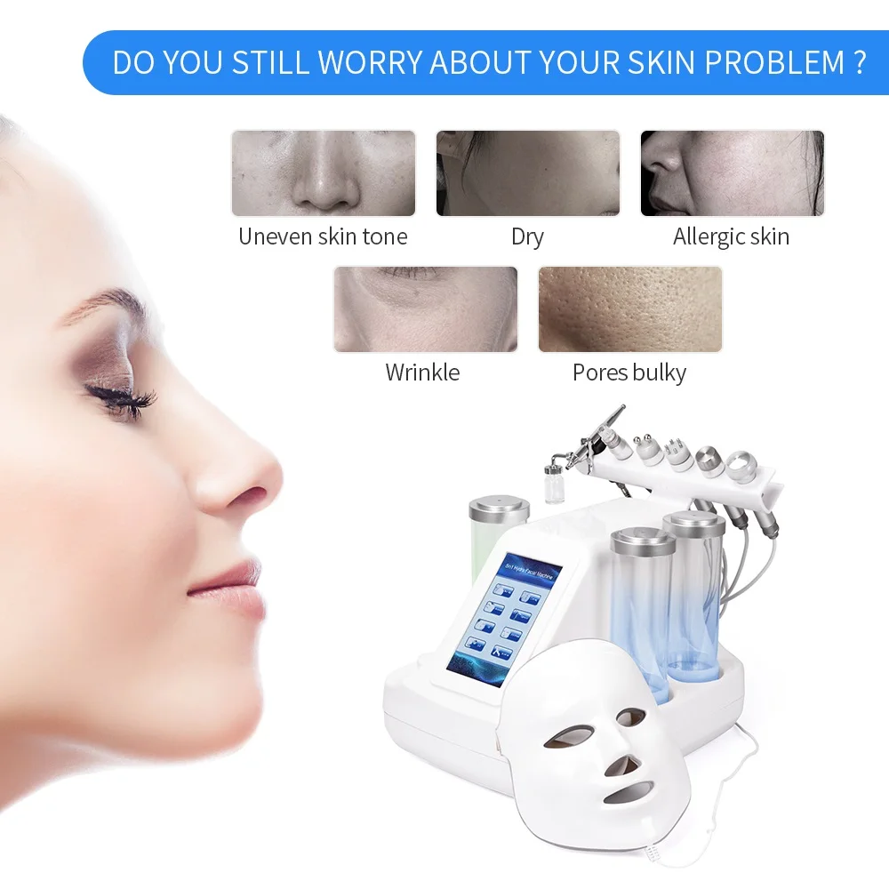 7 в 1 Hydra дермабразия Aqua Peel чистая уход за кожей BIO Light RF вакуумная Очистка лица Гидро Вода кислородная струйная очистка машина