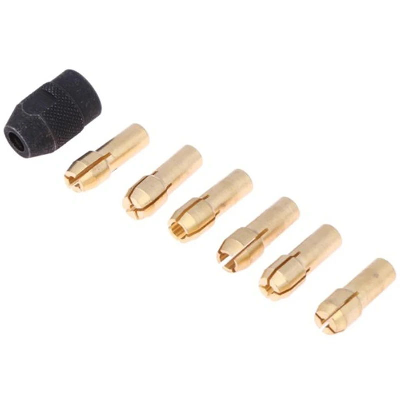 

7Pcs Dremel Brass Collet 1.0/1.6/2.0/2.4/3.0/3.2 +Dremel Check M8X0.75