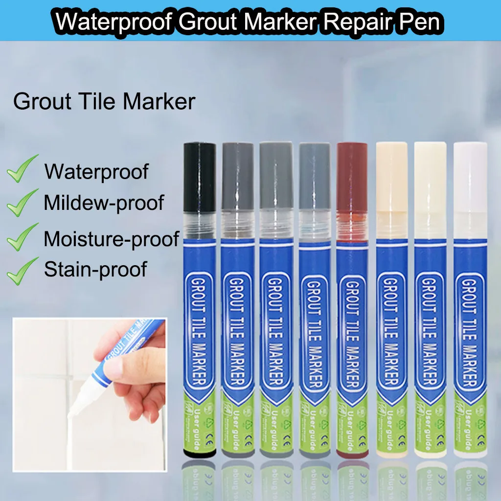 

4ml Tile Beauty Styling Pen Bathroom Waterproof and Mildew Grout Marker Pen Repair Pen Bathroom Paint Cleaner Waterproof