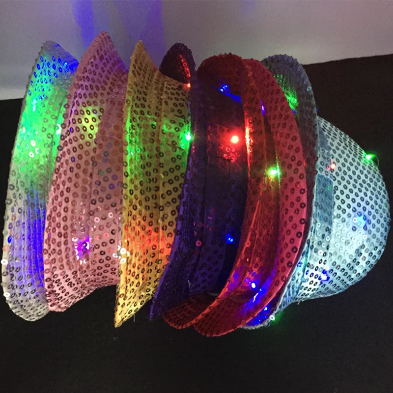 Светодиодный вечерние модные светящиеся джазовые шляпы реквизит для сцены