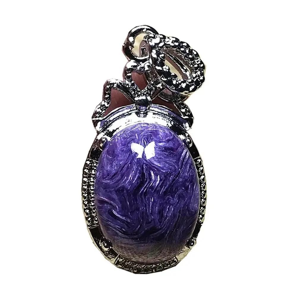 Натуральное фиолетовое ожерелье Charoite кулон для женщин мужчин Любовный