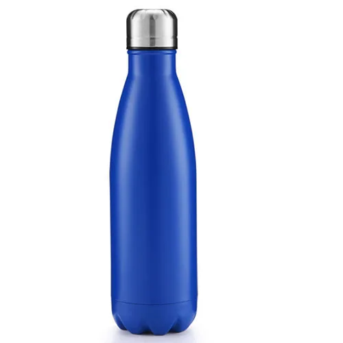 Темно-синий 350/500/750/1000 мл с двойными стенками из нержавеющей стали, Сталь бутылка для воды термос держать горячей и холодной изолированный термос для занятий спортом - Цвет: Темно-синий