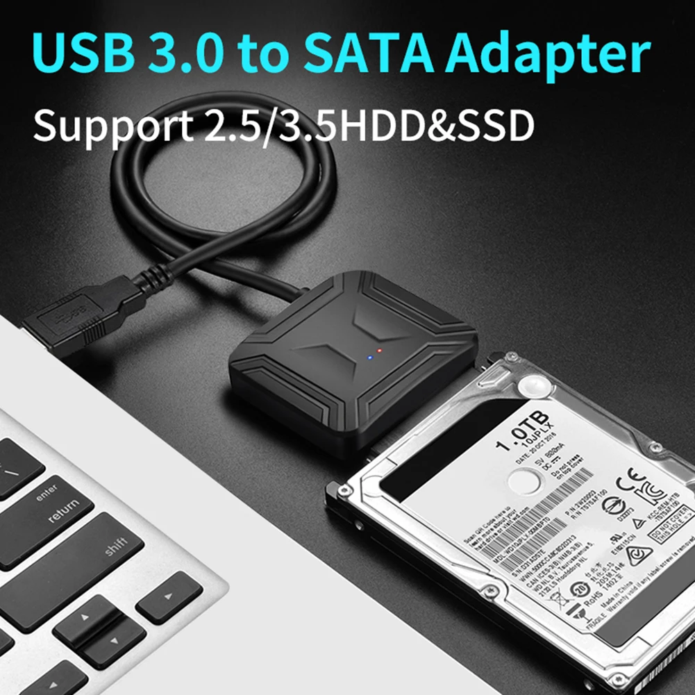 

Кабель-Переходник USB SATA 3 для ноутбука, адаптер USB на SATA 3,0 поддерживает внешний SSD HDD жесткий диск 2,5/3,5 дюйма