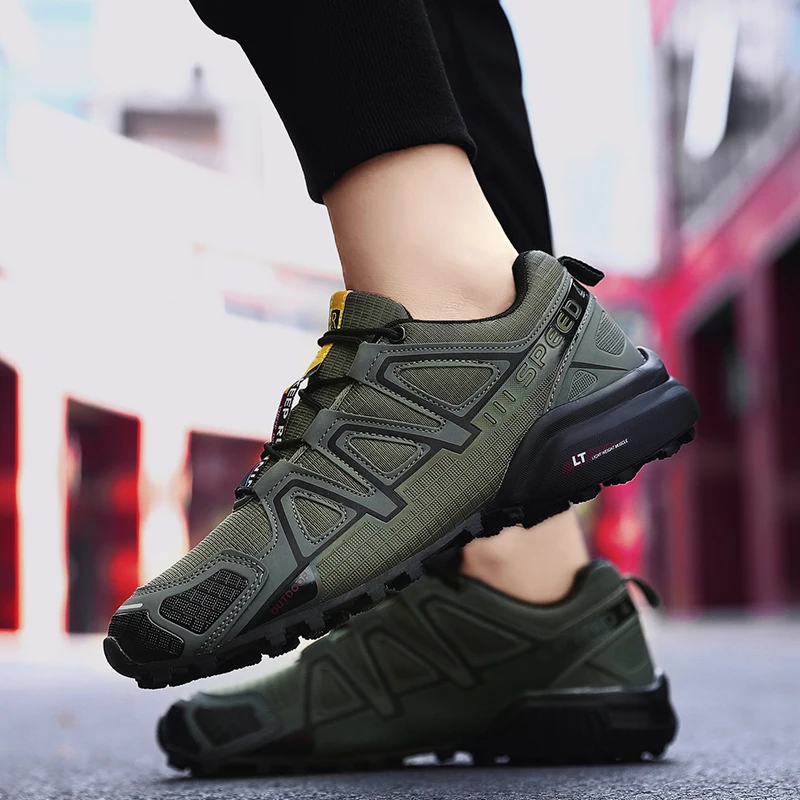 

Fashion Mens Trekking Sneakers Hiking Mountain Shoes Breathable Lace-Up Light Wear-resisitant Outdoor Sports Shoes