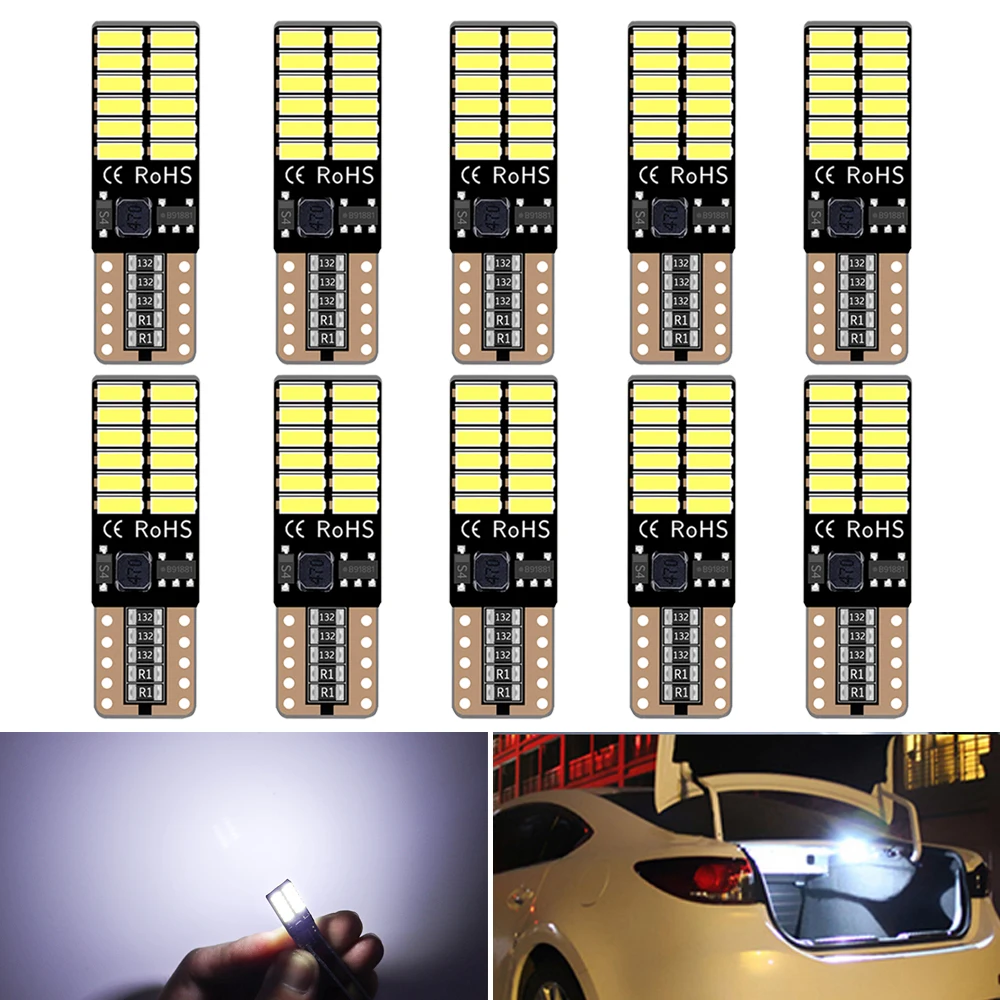 

СВЕТОДИОДНЫЕ Лампы Canbus T10 W5W 24SMD 4014 светодиодные лампы для чтения Внутреннее освещение для Ford Focus 2 3, Fiesta, Mondeo MK4, MK2, MK3 Fusion, 10 шт.